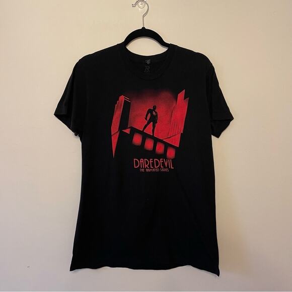 Daredevil Tultex / Ript M short sleeve t-shirt black red Marvel Superhero casual - Picture 1 of 7